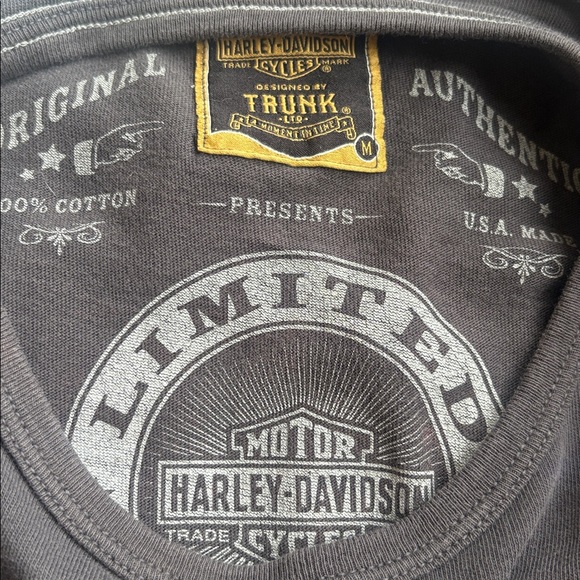 Vintage Y2K Harley Davidson Skull & Logo Graphic Print T-Shirt w Rhinestones - Picture 6 of 6